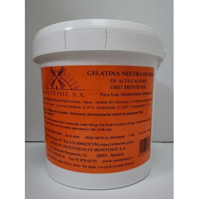 GELATINA EN FRIO NEUTRA ORO MONTESOL CB/7 Kg.